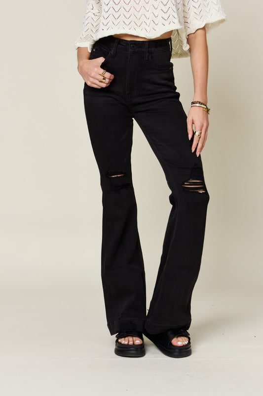 Judy Blue Full Size High Waist Distressed Flare Jeans - In Style Chics Boutique LLC