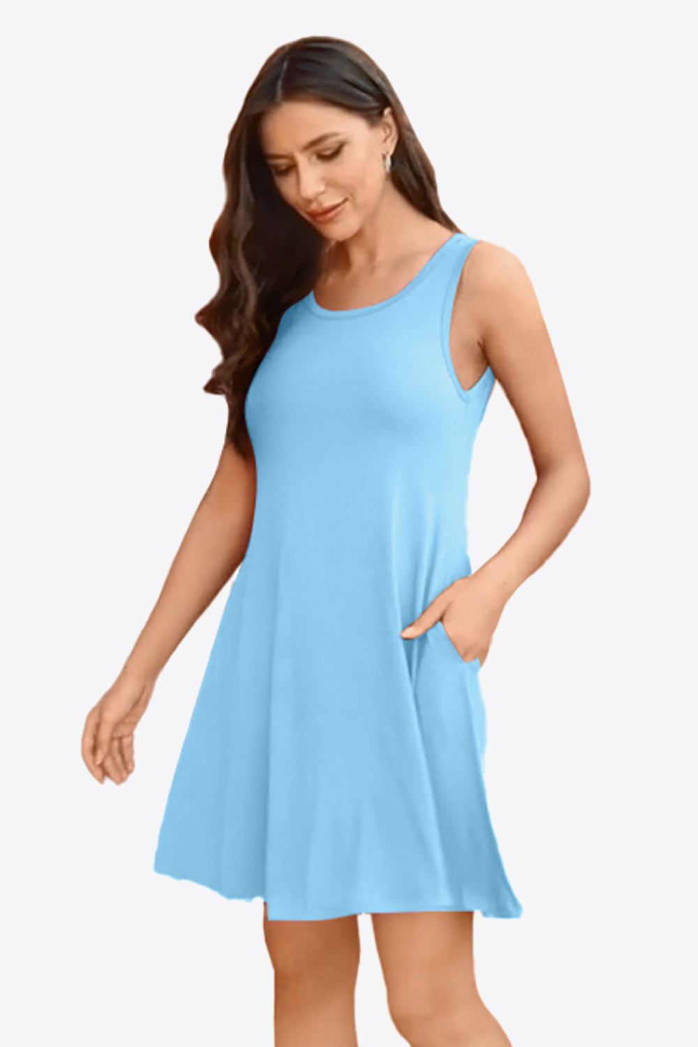 Full Size Round Neck Sleeveless Dress with Pockets - More Colors! - In Style Chics Boutique LLC