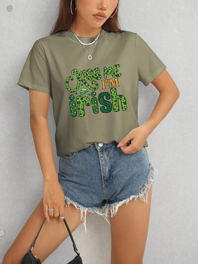 KISS ME I'M IRISH Round Neck T-Shirt - In Style Chics Boutique LLC