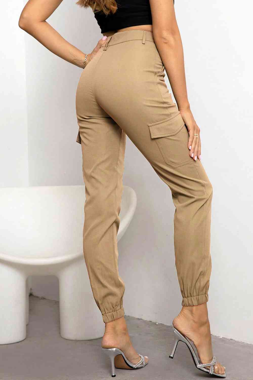 Button Fly Cargo Pants - Black or Tan - In Style Chics Boutique