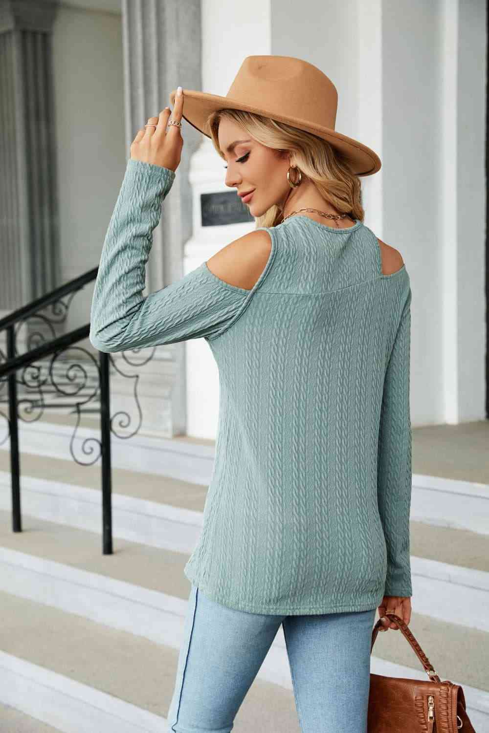 Dropped Shoulder Long Sleeve Blouse - More Colors! - In Style Chics Boutique LLC