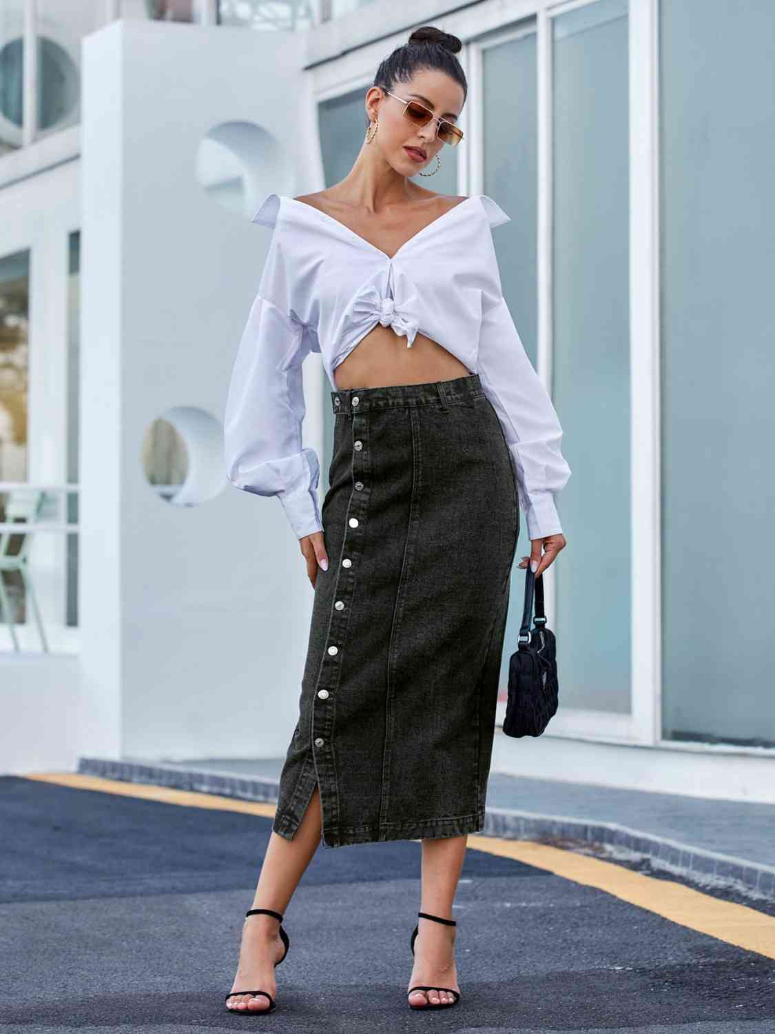 Button Down Denim Skirt - More Colors! - In Style Chics Boutique LLC