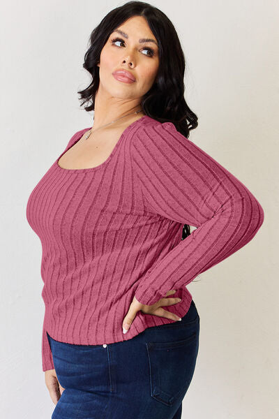 Basic Bae Full Size Ribbed Long Sleeve T-Shirt - More Colors! - In Style Chics Boutique LLC