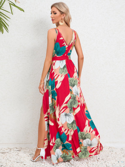 Slit Tied Printed Surplice Dress More Colors! - In Style Chics Boutique LLC