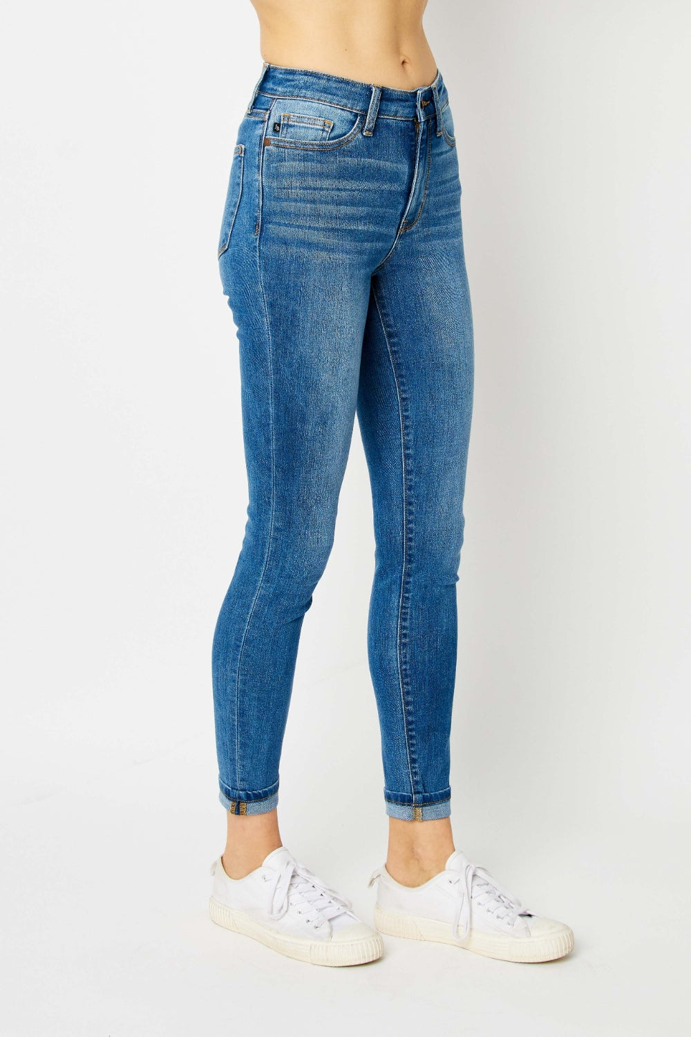 Judy Blue Full Size Cuffed Hem Skinny Jeans - In Style Chics Boutique LLC