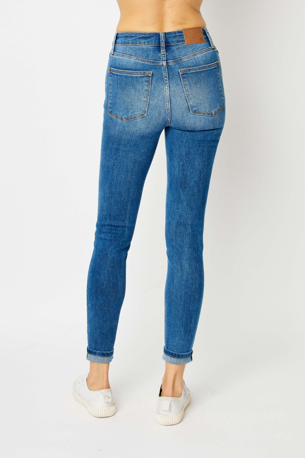 Judy Blue Full Size Cuffed Hem Skinny Jeans - In Style Chics Boutique LLC