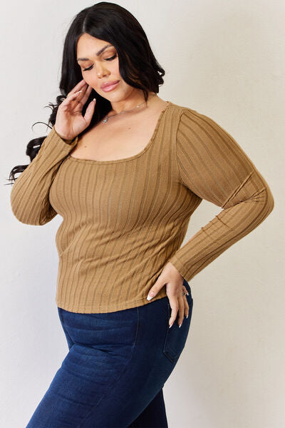 Basic Bae Full Size Ribbed Long Sleeve T-Shirt - More Colors! - In Style Chics Boutique LLC