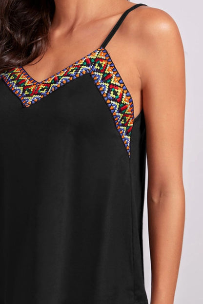 Geometric V-Neck Spaghetti Strap Cami - In Style Chics Boutique LLC