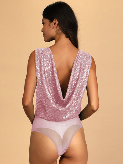 Sequin Surplice Sleeveless Bodysuit More Colors! - In Style Chics Boutique LLC