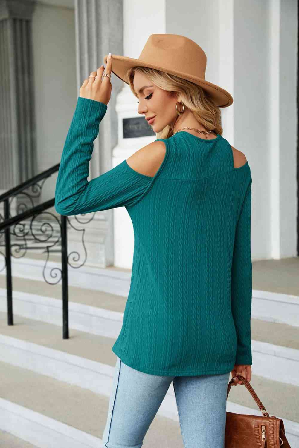 Dropped Shoulder Long Sleeve Blouse - More Colors! - In Style Chics Boutique LLC