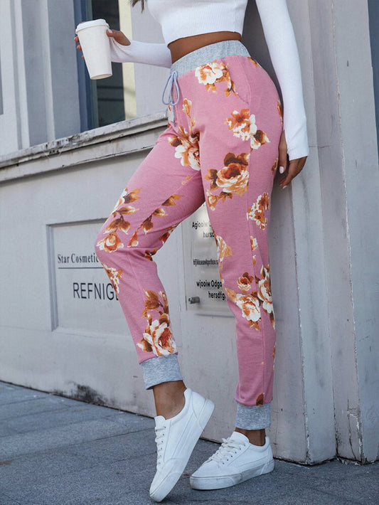 Floral Print Slim Fit Long Pants - In Style Chics Boutique LLC