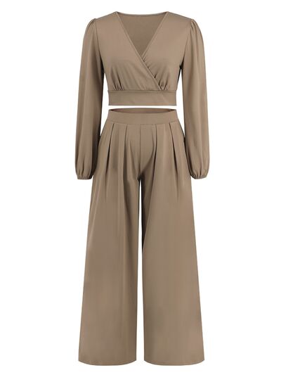 Surplice Top and Wide Leg Pants Set - More Colors! - In Style Chics Boutique LLC