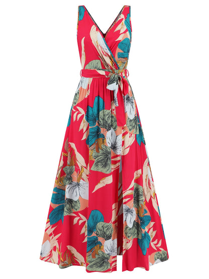 Slit Tied Printed Surplice Dress More Colors! - In Style Chics Boutique LLC