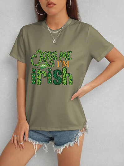 KISS ME I'M IRISH Round Neck T-Shirt - In Style Chics Boutique LLC