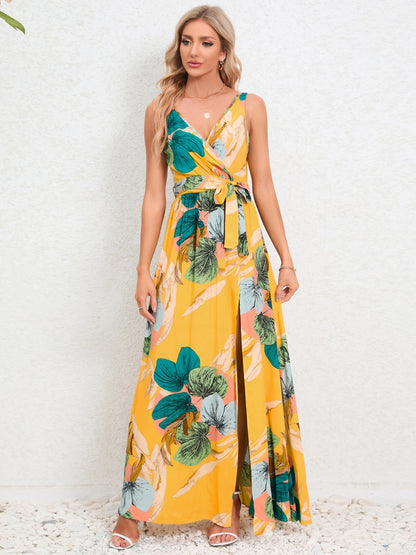 Slit Tied Printed Surplice Dress More Colors! - In Style Chics Boutique LLC