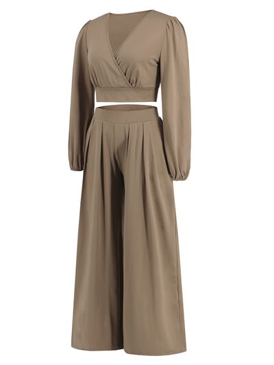 Surplice Top and Wide Leg Pants Set - More Colors! - In Style Chics Boutique LLC