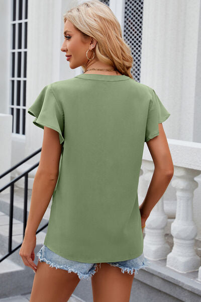 Notched Cap Sleeve T-Shirt - More Colors! - In Style Chics Boutique LLC