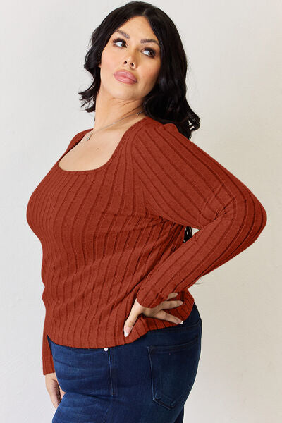 Basic Bae Full Size Ribbed Long Sleeve T-Shirt - More Colors! - In Style Chics Boutique LLC