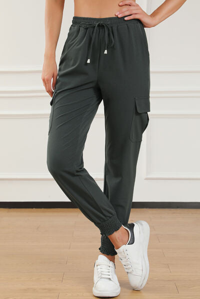 Drawstring High Waist Joggers With Pockets - In Style Chics Boutique LLC