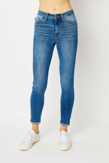 Judy Blue Full Size Cuffed Hem Skinny Jeans - In Style Chics Boutique LLC