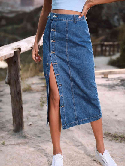 Button Down Denim Skirt - More Colors! - In Style Chics Boutique LLC