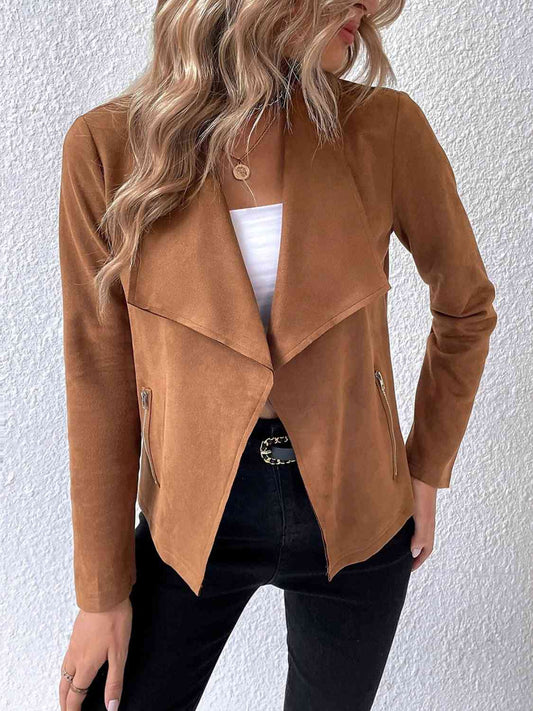 Collared Neck Long Sleeve Jacket - More Colors! - In Style Chics Boutique LLC