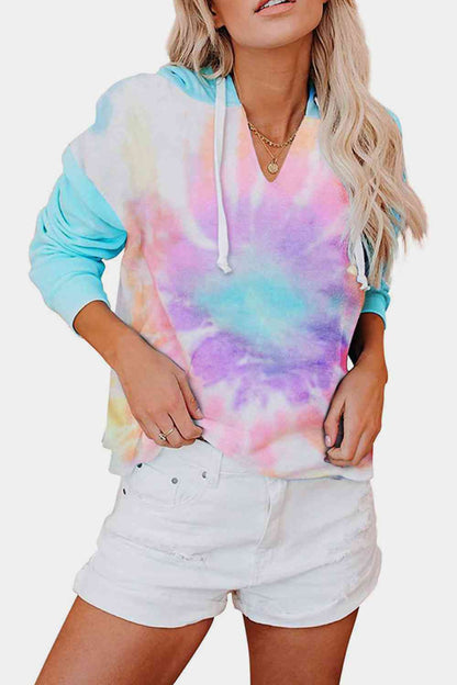 Tie-Dye Drawstring Hoodie - More Color Options - In Style Chics Boutique LLC