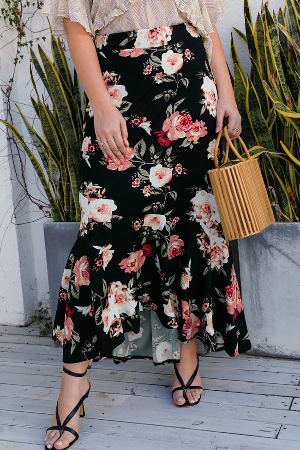 Plus Size Floral High-Rise Skirt - In Style Chics Boutique LLC