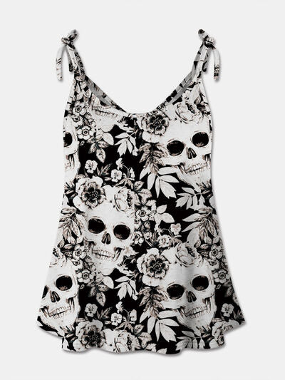 Skull Print Scoop Neck Cami - In Style Chics Boutique LLC