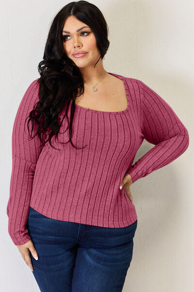 Basic Bae Full Size Ribbed Long Sleeve T-Shirt - More Colors! - In Style Chics Boutique LLC