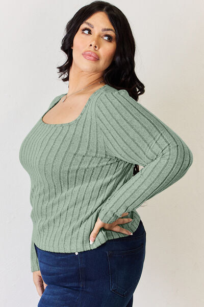 Basic Bae Full Size Ribbed Long Sleeve T-Shirt - More Colors! - In Style Chics Boutique LLC