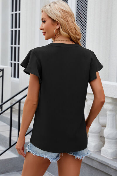 Notched Cap Sleeve T-Shirt - More Colors! - In Style Chics Boutique LLC