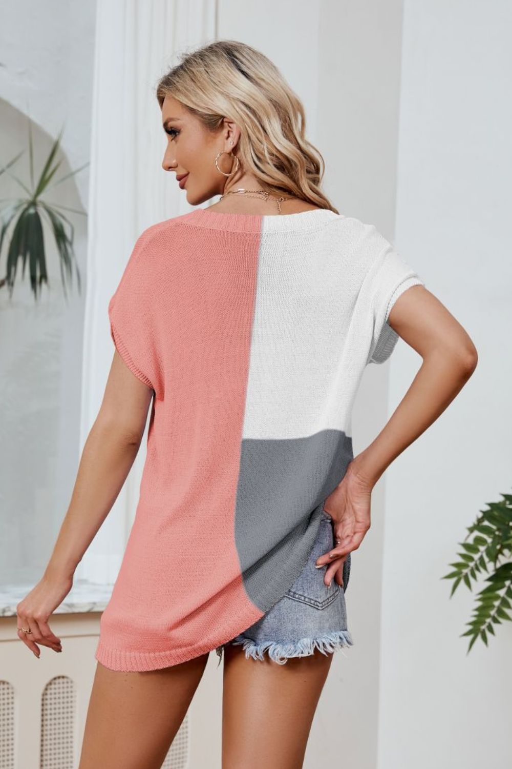 Color Block V-Neck Knit Top - More Colors! - In Style Chics Boutique LLC