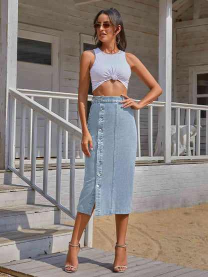 Button Down Denim Skirt - More Colors! - In Style Chics Boutique LLC