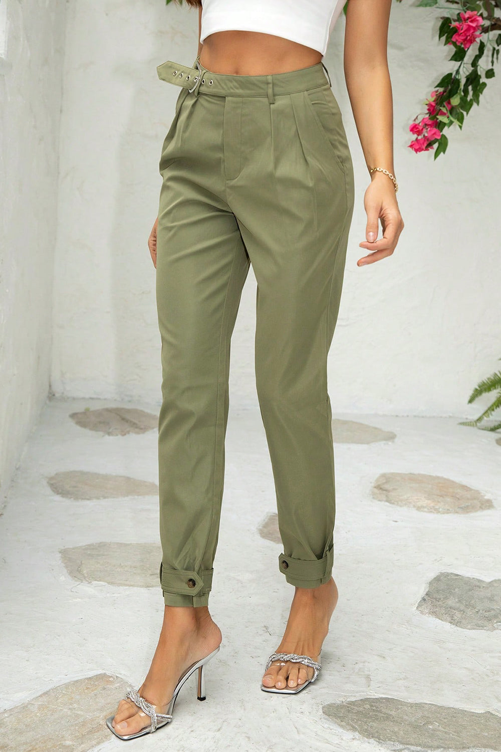 Belt Detail Jogger Pants - In Style Chics Boutique LLC