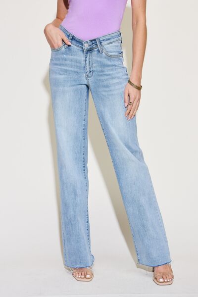 Judy Blue Full Size V Front Waistband Straight Jeans - In Style Chics Boutique LLC