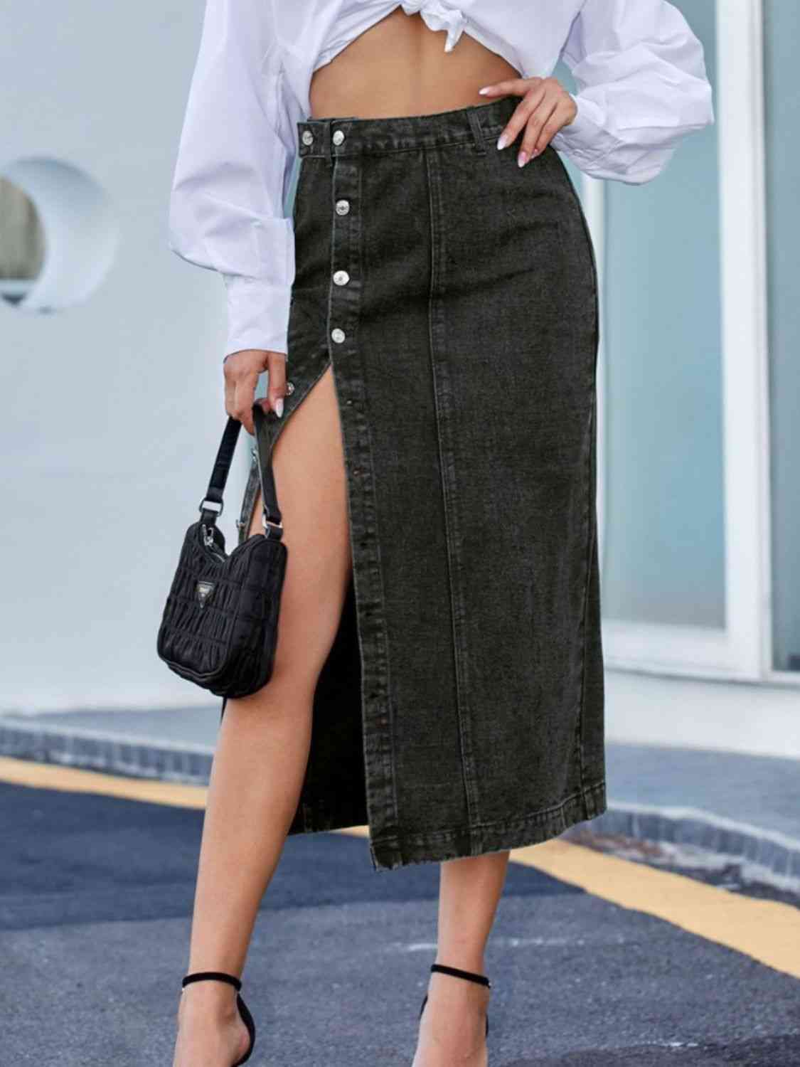 Button Down Denim Skirt - More Colors! - In Style Chics Boutique LLC