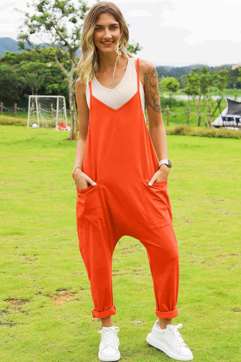 Double Take Full Size Sleeveless V-Neck Pocketed Jumpsuit - More Colors! - In Style Chics Boutique LLC