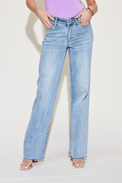 Judy Blue Full Size V Front Waistband Straight Jeans - In Style Chics Boutique LLC