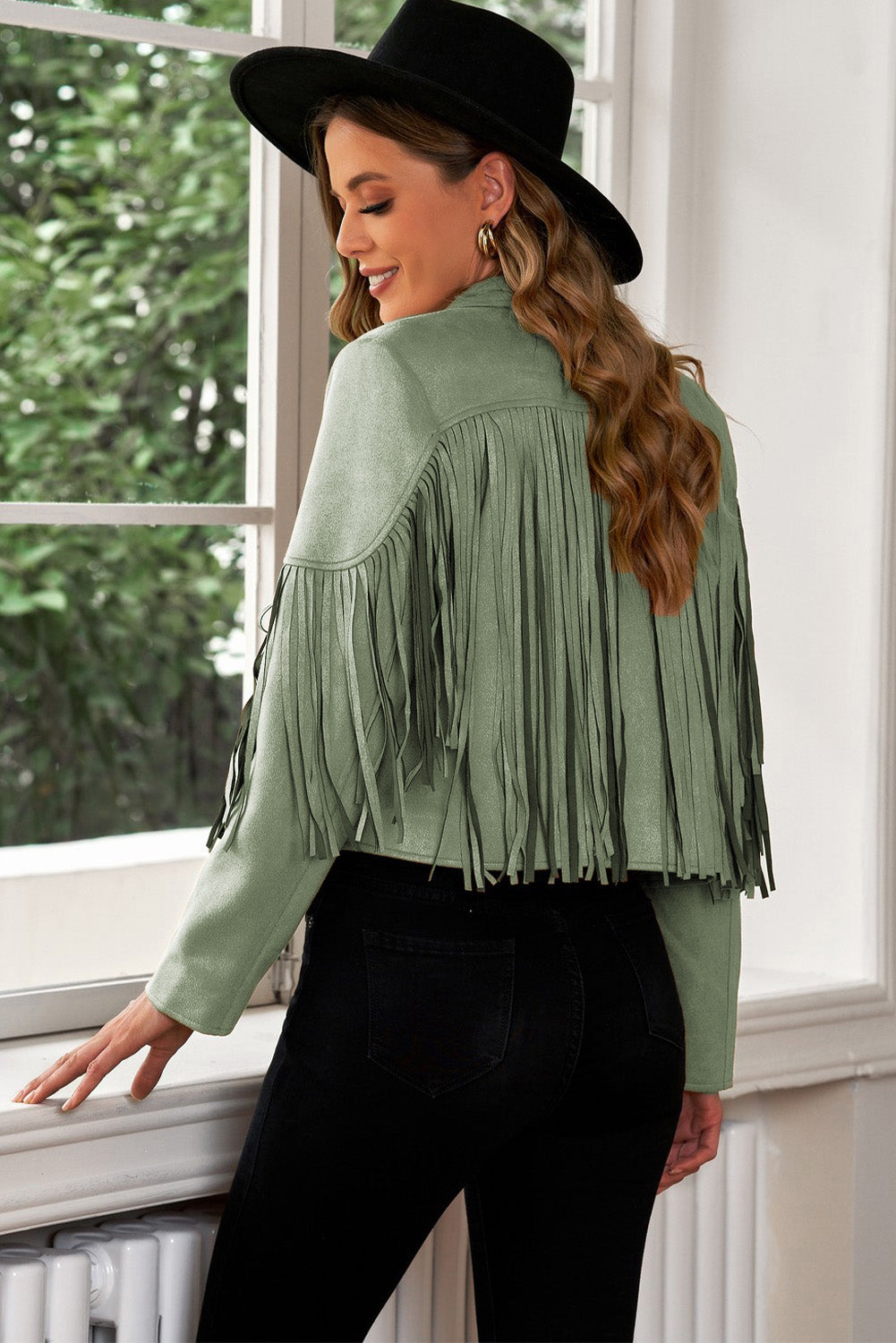 Fringe Trim Lapel Collar Cropped Blazer - More Colors! - In Style Chics Boutique LLC