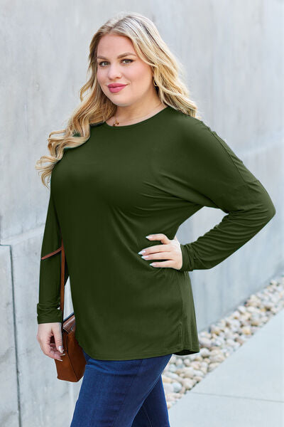 Basic Bae Full Size Round Neck Dropped Shoulder T-Shirt - More Colors! - In Style Chics Boutique LLC