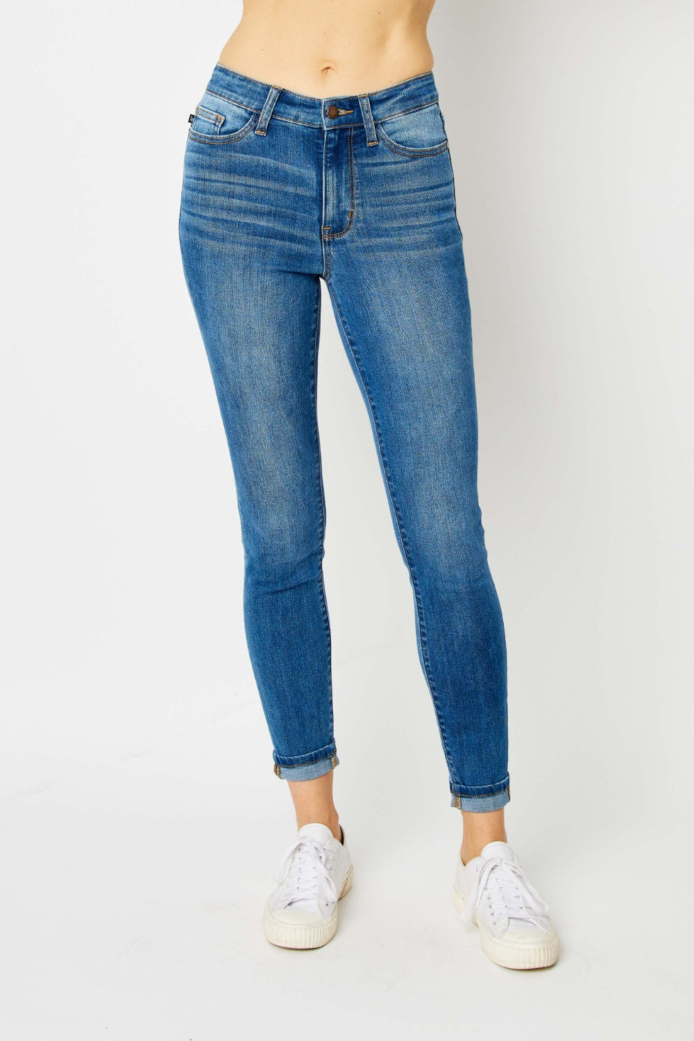 Judy Blue Full Size Cuffed Hem Skinny Jeans - In Style Chics Boutique LLC