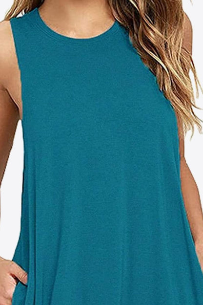 Full Size Round Neck Sleeveless Dress with Pockets - More Colors! - In Style Chics Boutique LLC