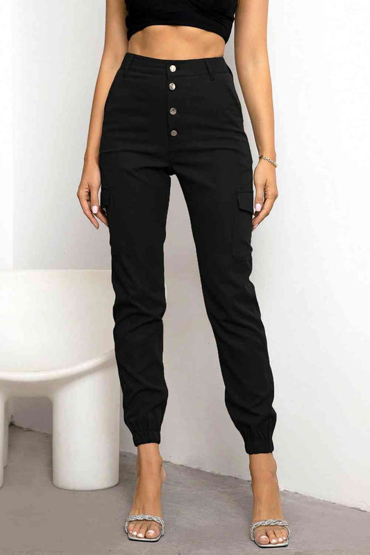 Button Fly Cargo Pants - Black or Tan - In Style Chics Boutique