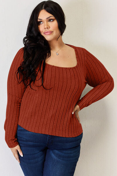 Basic Bae Full Size Ribbed Long Sleeve T-Shirt - More Colors! - In Style Chics Boutique LLC