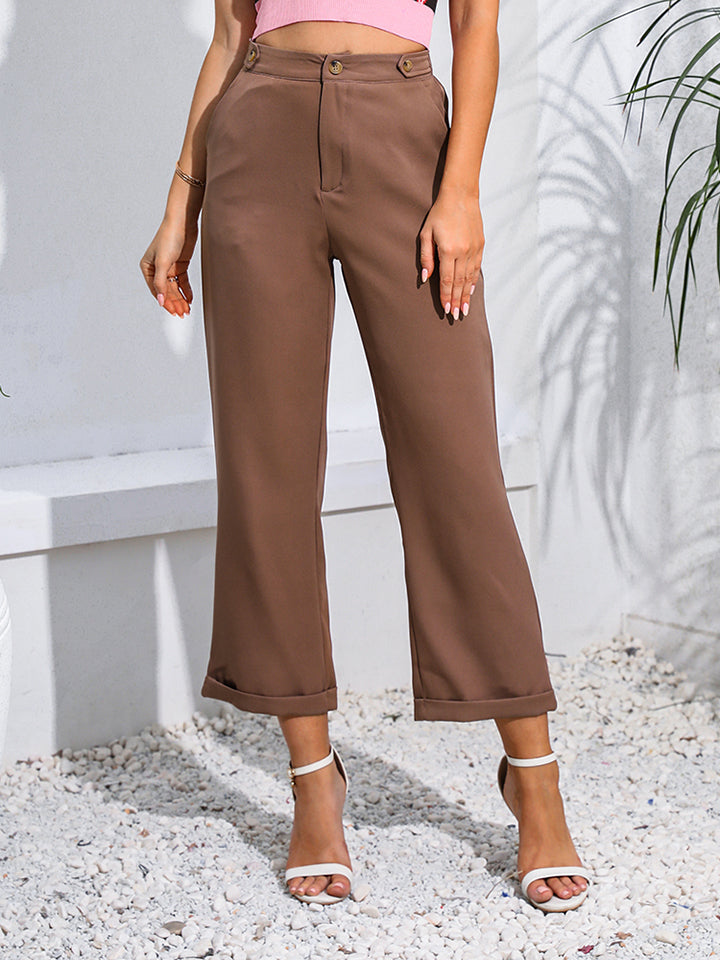 Cropped Straight Leg Pants - In Style Chics Boutique LLC