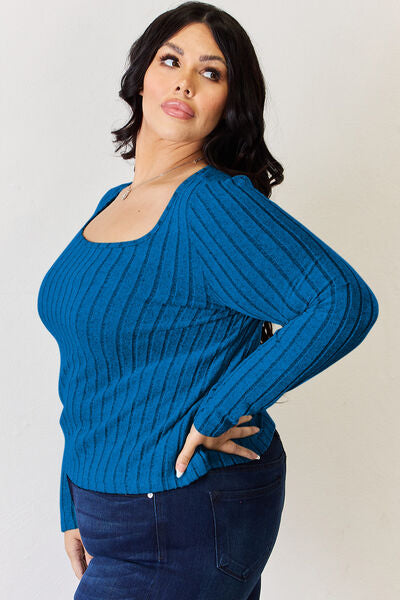 Basic Bae Full Size Ribbed Long Sleeve T-Shirt - More Colors! - In Style Chics Boutique LLC