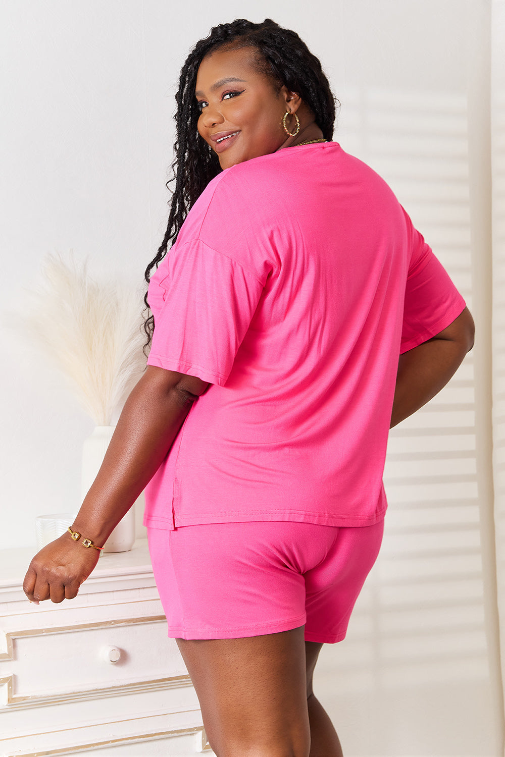 Basic Bae Full Size Soft Rayon Half Sleeve Top and Shorts Set - More Colors! - In Style Chics Boutique LLC