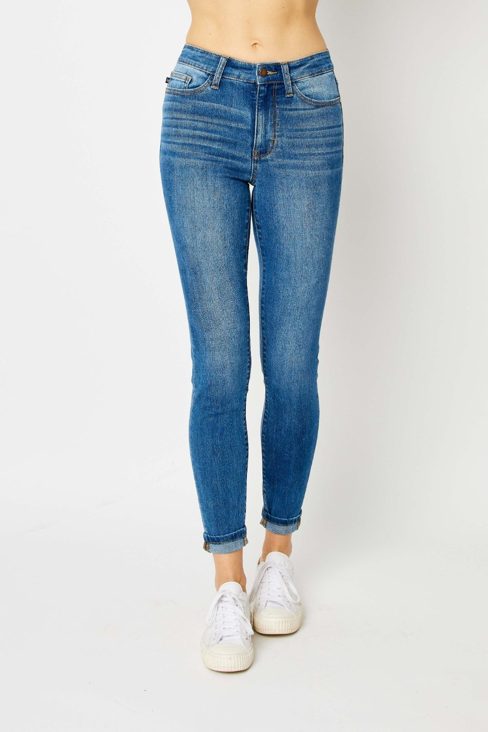 Judy Blue Full Size Cuffed Hem Skinny Jeans - In Style Chics Boutique LLC