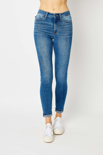 Judy Blue Full Size Cuffed Hem Skinny Jeans - In Style Chics Boutique LLC